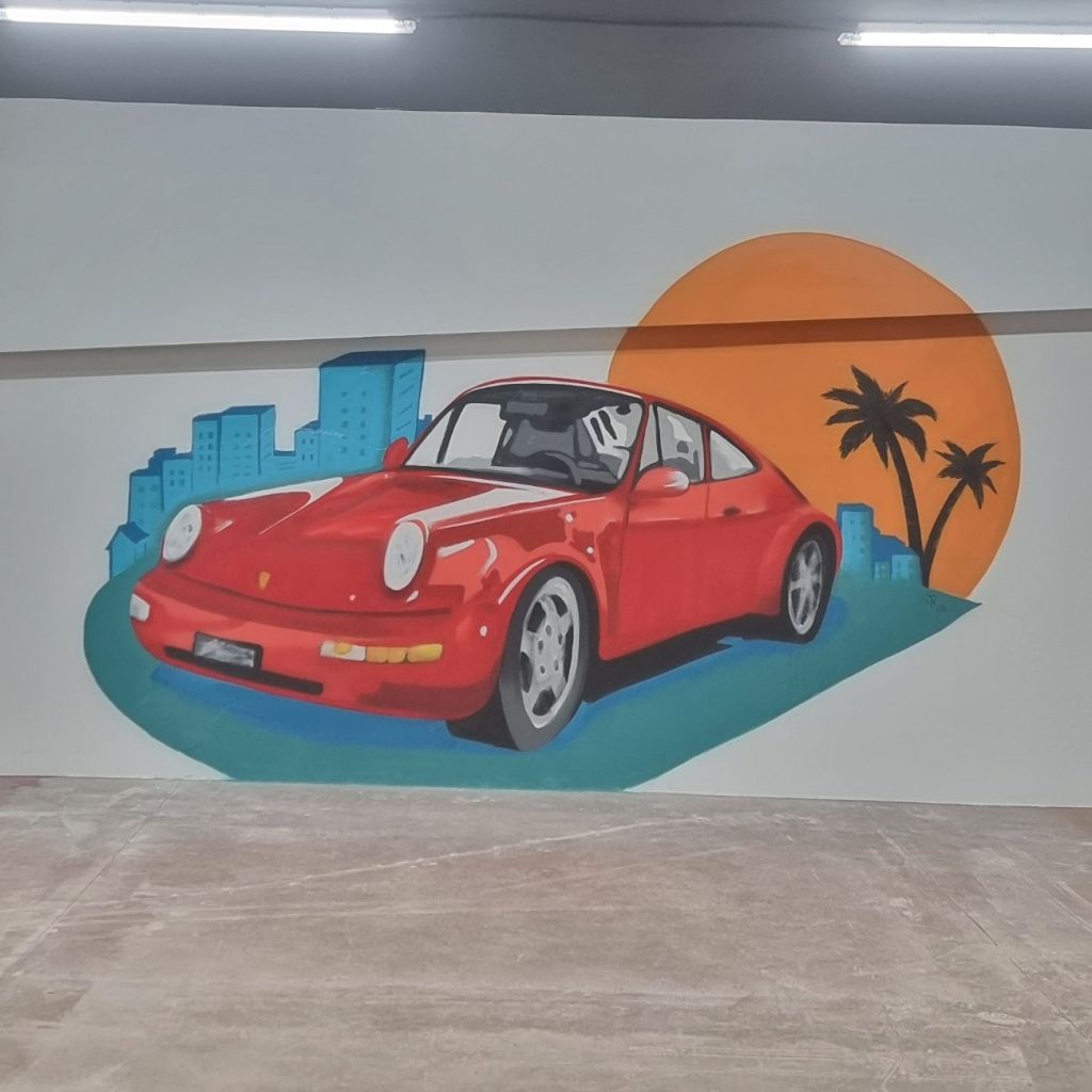 graffiti personalizado mural auto deportivo