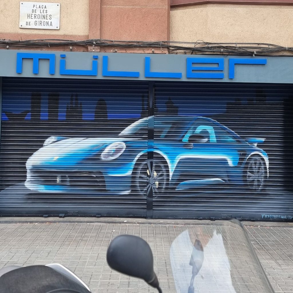 graffiti auto porsche