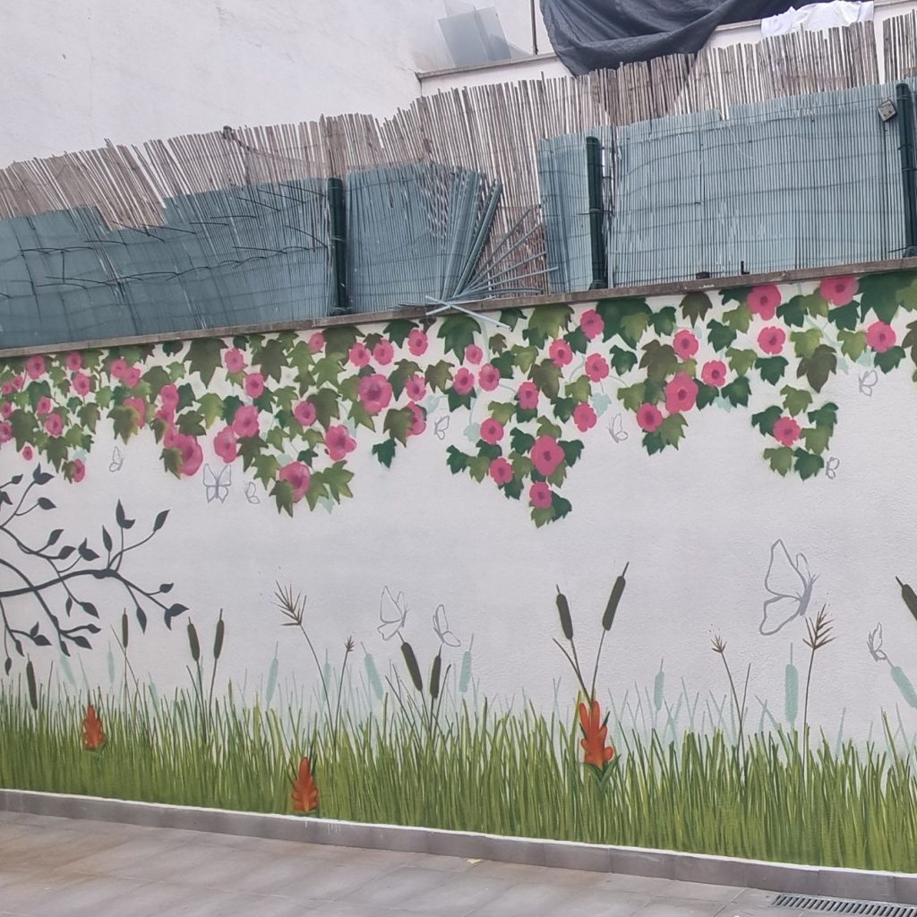 barcelona graffiti jardin decorativo
